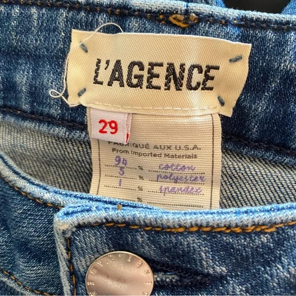 L’AGENCE Bootcut Jeans Raw Hem Sz 29 Medium Wash - Picture 3 of 4
